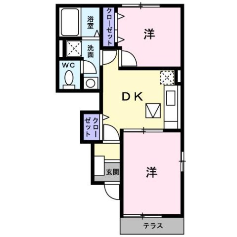 カロスアンセ弐番館の間取り