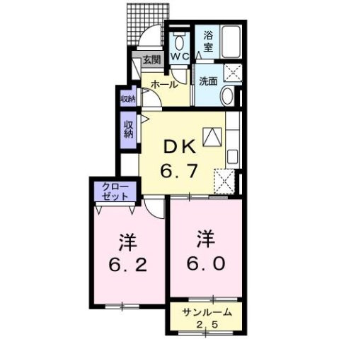 カーサハピネスⅠの間取り