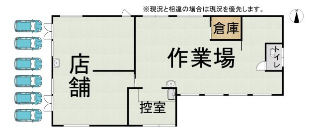 玉名市築地　売り店舗・工場の間取り