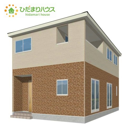 常陸太田市増井町第1　新築戸建　3号棟の外観パース|全居室南向きで日当たり良好です(^^♪