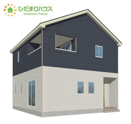 常陸太田市増井町第1　新築戸建　4号棟の外観パース|前面道路が広く、車の出入りもラクラクできちゃいます(^^♪