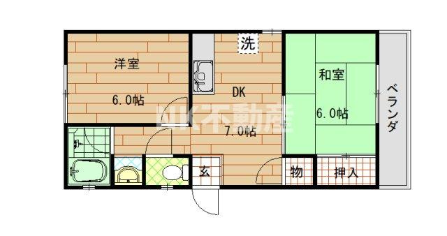 【間取り】 | 清光マンション（久宝寺口賃貸） | 間取りです