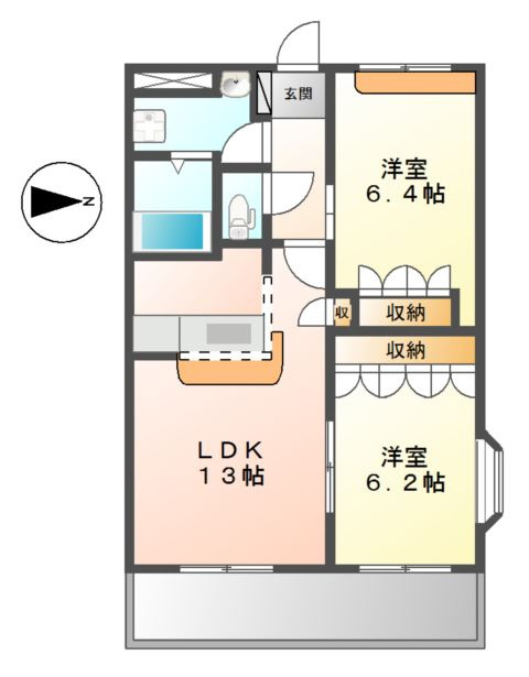 サンシャイン２号館の間取り