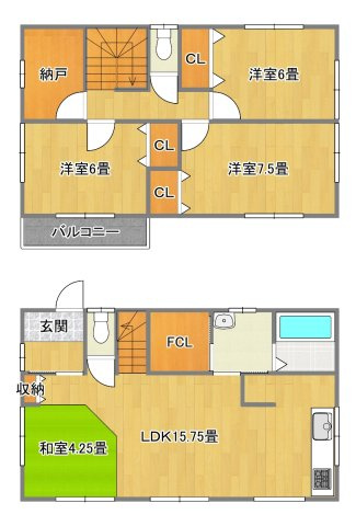 相馬郡新地町小川 中古住宅 陽当たり良好！ 築浅物件3LDK 不動産プラス の間取り|間取りです。3SLDKに間取りの変更を行いました。小上がり和室を合わせると約20帖のLDKになっていますので家具を置いてもゆったりとくつろぐことができます。