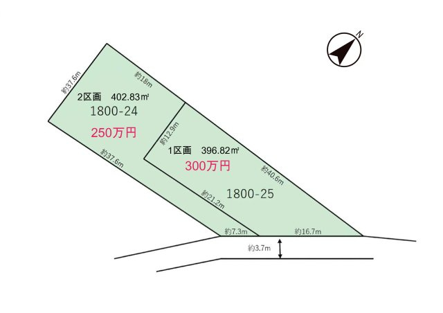 東松山市東平売地の土地図|１区画