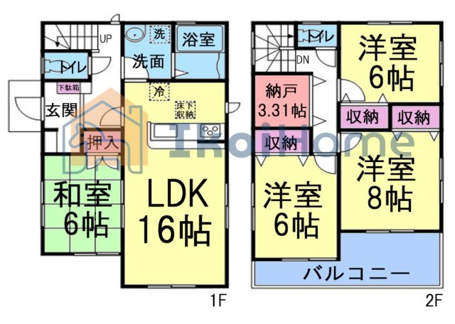 明石市東山町　中古戸建の間取り|使いやすい4LDKの間取り！和室洋室ございます！全室６帖以上ございます♪全室収納・WIC完備！