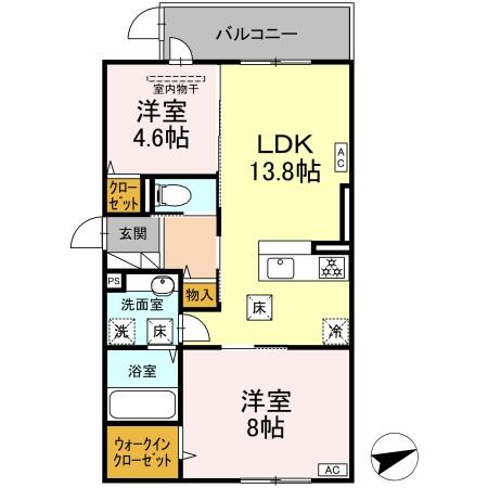 D-ROOM西熊本駅Ⅱの間取り