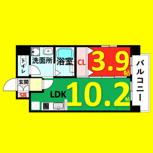 yggdrasill　名古屋市賃貸　仲介手数料無料の間取り