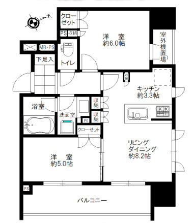 ライオンズ東銀座レジデンスの間取り
