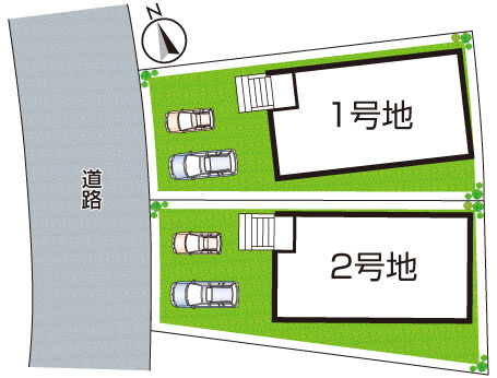 ★5(土)6(日)現地見学可能！★大津市向陽町　全2邸　の区画図|全２区画