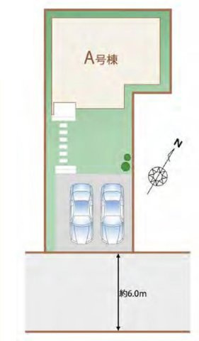 新築一戸建て 狭山市狭山台４丁目の区画図|カースペース２台分(車種によります)