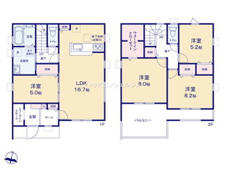 【間取り】 | 名古屋市中川区下之一色町字中ノ切26【仲介手数料無料】新築一戸建て　1号棟