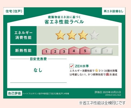 流山市松ケ丘7期【東小学校:徒歩10分】の省エネ性能ラベル