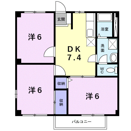 ニューシティ塩田町Bの間取り