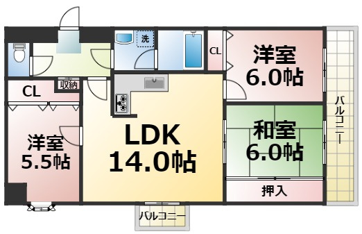【間取り】 | ティピカルタルミ　仲介手数料無料