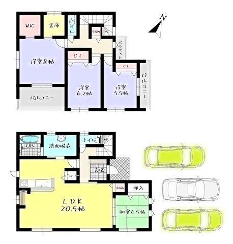 ーBloomーブルームー小倉南区沼本町2丁目2期　【小倉南区　新築戸建て】の間取り|ーBloomーブルームー小倉南区沼本町2丁目2期　【小倉南区　新築戸建て】