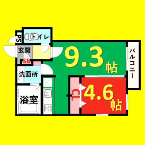 MOVE若宮　名古屋市賃貸　仲介手数料無料の間取り