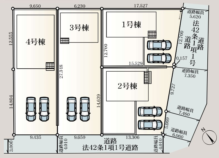 Cradle garden　寄居町用土第4の区画図|図面と現況が異なる場合、現況を優先とします。【1号棟】