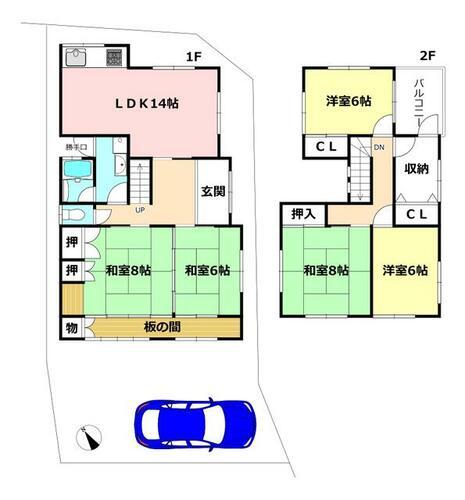 招提中町2丁目　中古一戸建ての間取り|間取り図はいかがですか？ご希望を叶える間取りですか？リビングの広さは？水回りの位置は？カウンターキッチン？など色々な情報が集約されています。弊社ではリフォームなどのご相談も承っております。