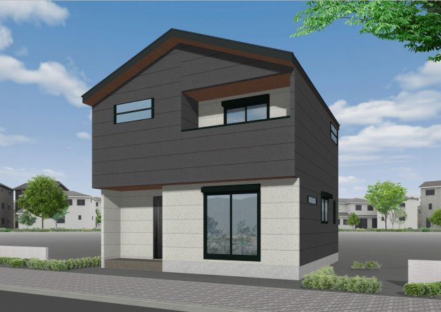 向日市鶏冠井町番田　新築戸建の外観パース