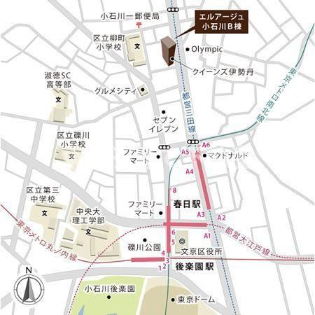 エルアージュ小石川Ｂ棟の地図