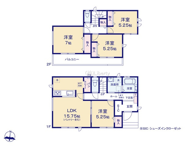 ひたちなか市津田　新築戸建　A号棟の間取り