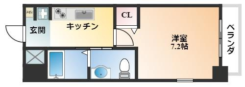 東大阪市小阪１丁目の賃貸マンションの間取り