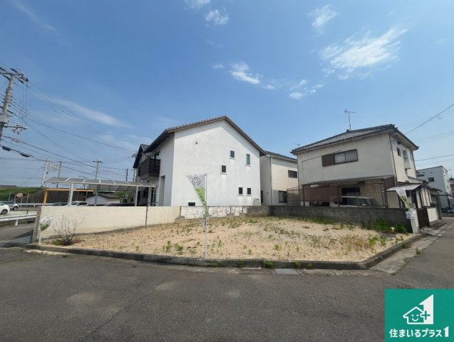 加古川市尾上町今福　新築一戸建ての外観|周辺は落ち着いた街並みの住宅地！子育てがしやすい住環境です！まだ未完成ですが、現地でしかわからない事もございます。是非一度ご覧ください。