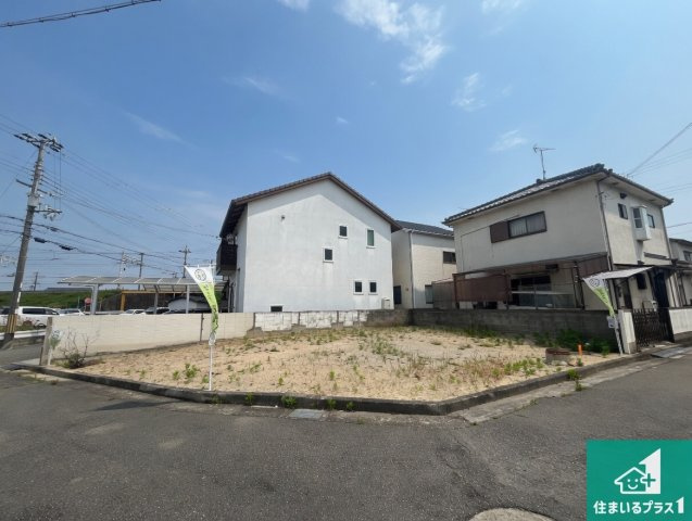 加古川市尾上町今福　新築一戸建ての外観|周辺は落ち着いた街並みの住宅地！子育てがしやすい住環境です！まだ未完成ですが、現地でしかわからない事もございます。是非一度ご覧ください。
