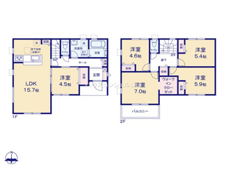 【間取り】 | 名古屋市守山区森孝２丁目136【仲介手数料無料】新築一戸建て　3号棟