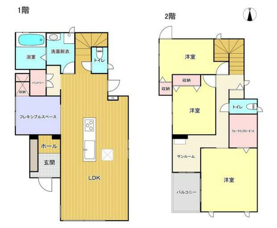 【中古戸建】前橋市荒牧町2丁目の間取り|■間取り図｜敷地面積：223.99（約67.55坪）　建物面積：115.95（約35.07坪）