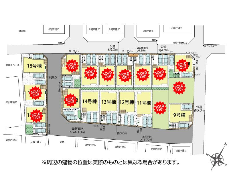 入間郡三芳町大字北永井の新築一戸建の区画図|お車は２台駐車できますので、セカンドカーやお客さま用のお車も出し入れが楽々です。