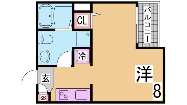 神戸市長田区戸崎通２丁目のアパートの間取り