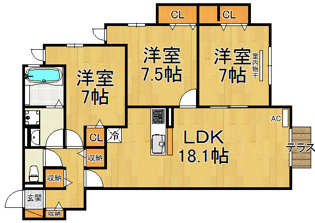 D-room　塚口本町の間取り