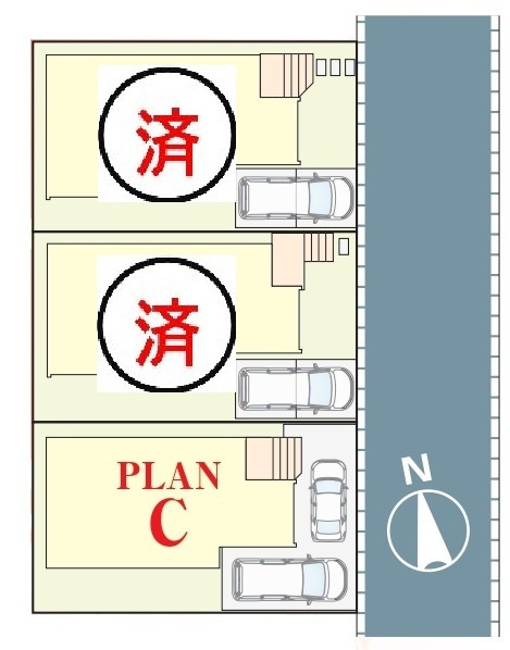西馬橋4丁目新築戸建【旭町小学校:6分】の区画図|区画配置図