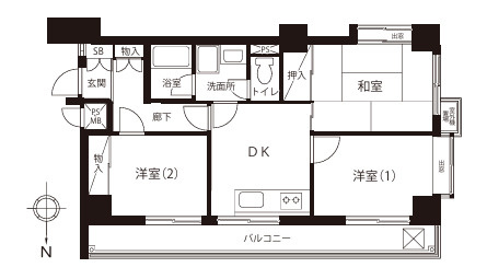 ライオンズマンション神楽坂の間取り