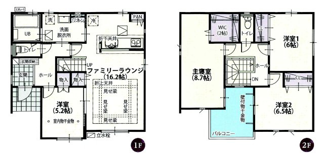 ワイウッドコート前橋市荒牧町第５期　1号棟の間取り|収納充実♪南向きの4LDKで陽当たり良好な間取りです！
土地面積198.35㎡、建物面積106.81㎡で十分な広さです！