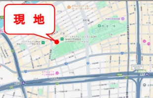 ライオンズマンション靭公園第二の地図