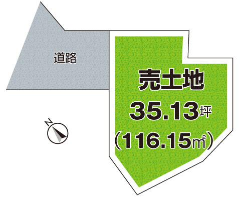 ■枚方市茄子作　売土地の土地図