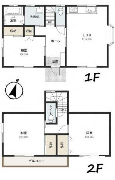 入間市宮寺　中古戸建の間取り