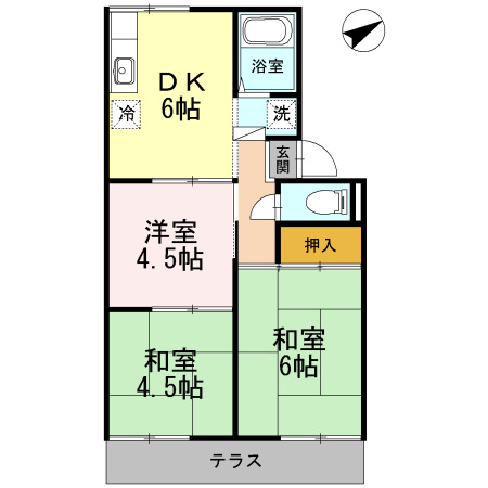 【間取り】 | 浜寺グリーンハイツＢ棟