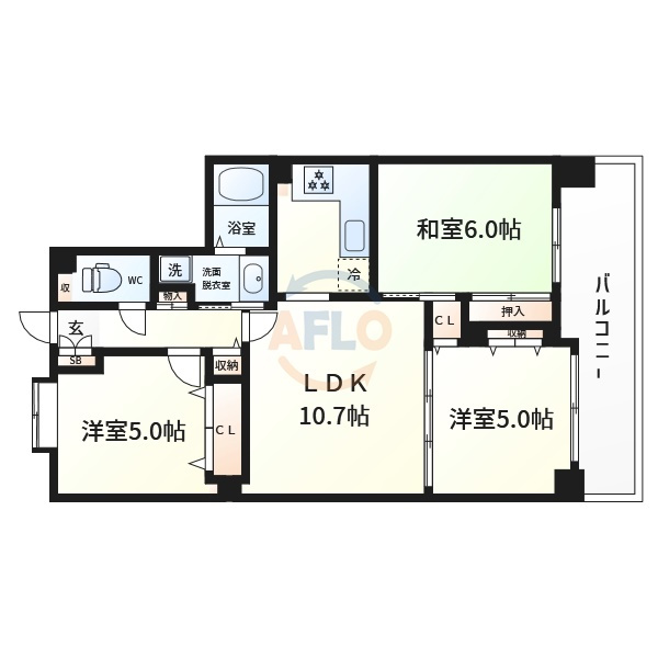 ビューネなんば　難波元町小学校の間取り|ビューネなんば　間取り