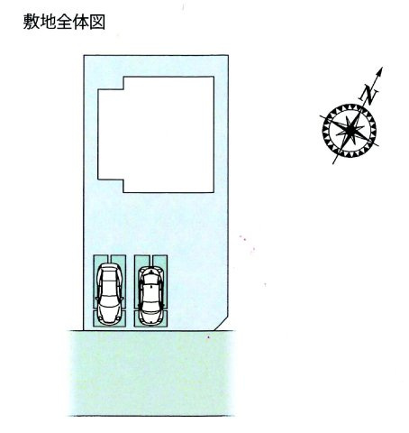 ワイウッドコート前橋市荒牧町第５期　2号棟の区画図|駐車場３台ご用意しています！来客時も重宝します♪
並列駐車なので、車の出し入れもしやすいですよ！