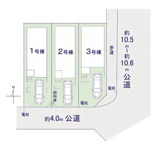 西区小戸7期　1号棟の区画図