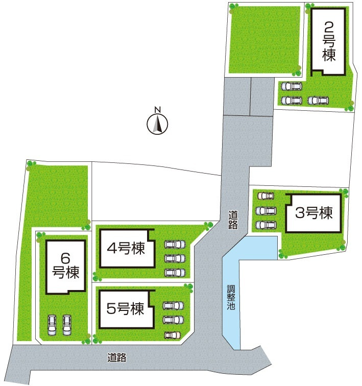 ●24(土)25(日)現地見学可能！　奈良市平松　第5期　全7邸の区画図|全7区画