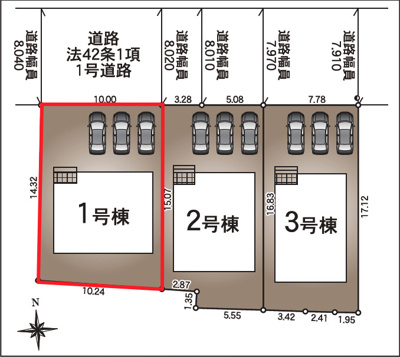 【区画図】 | Cradle garden　松木町第１　１号棟 | ★内覧予約で新米2kg★