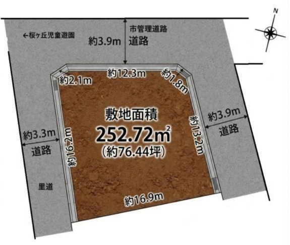 箕面市桜ヶ丘４丁目　土地の土地図