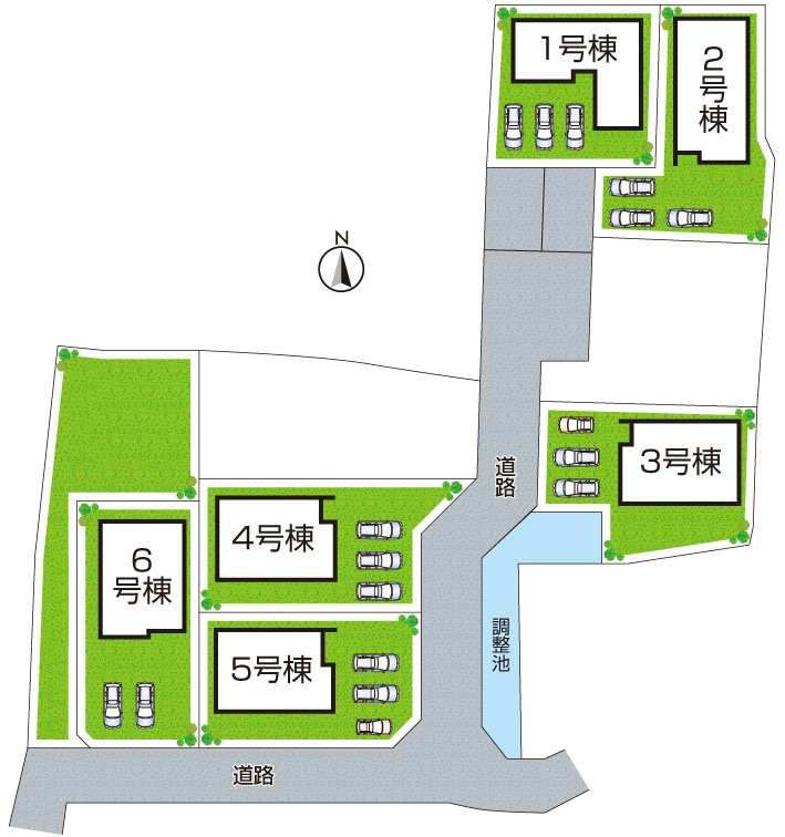 ●奈良市平松　第5期　新築一戸建ての区画図|全7区画