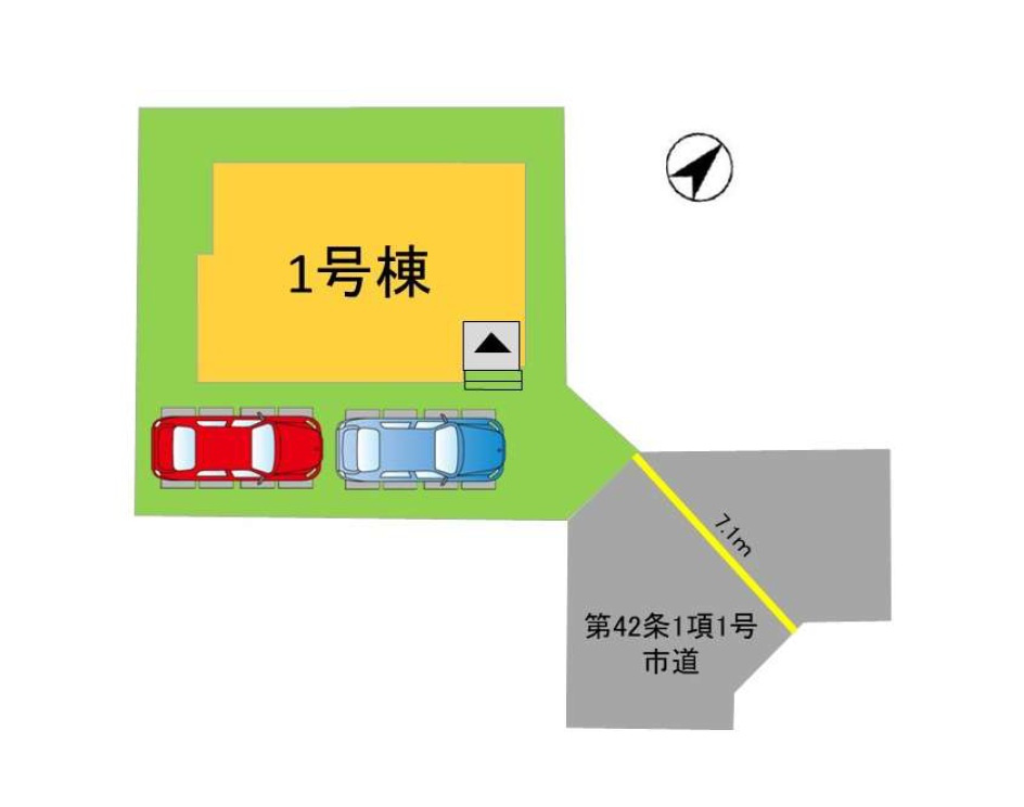 福岡市東区香住ヶ丘5丁目第3-1棟(1号棟)の区画図|配置図