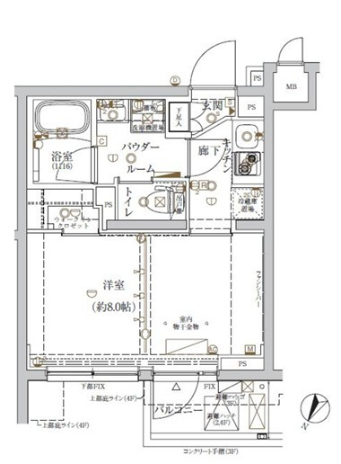 クレイシア新宿ノースの間取り